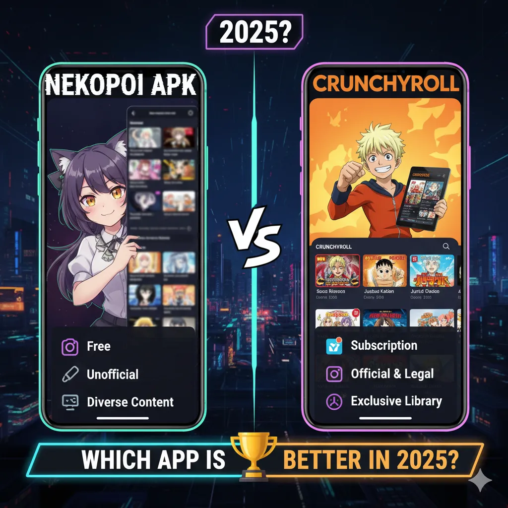 Nekopoi APK vs Crunchyroll